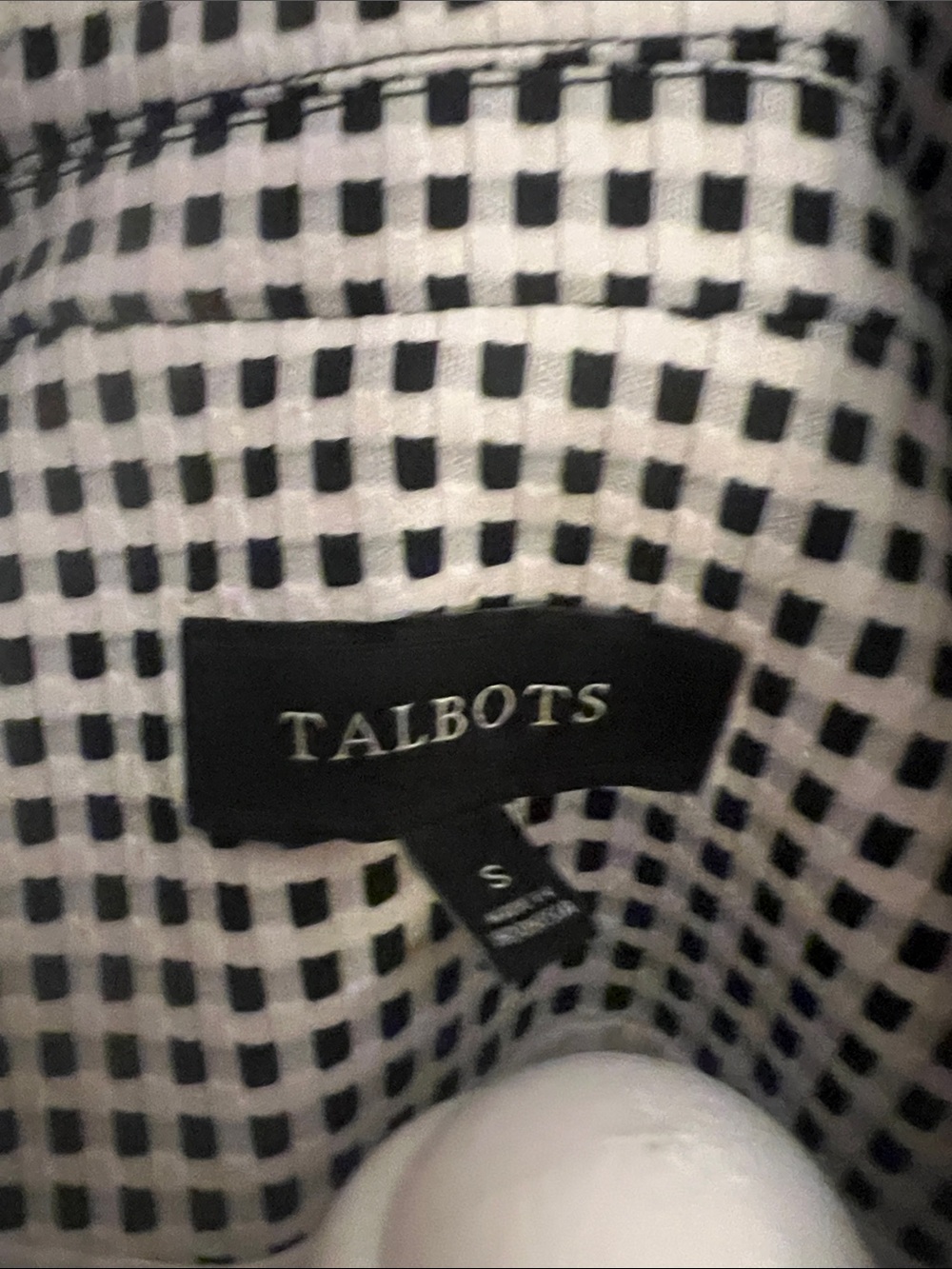 Talbots Black and White Checked Single-Button Blazer - Picture 2 of 7